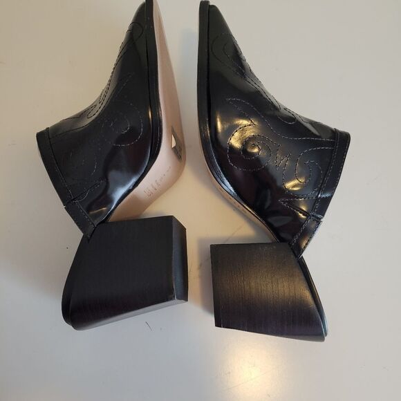 NEW SCHUTZ 10 ZARLY BRAZIL LEATHER SOLE MULES WESTERN SLIP ON BOOTIES NWT - Picture 3 of 12